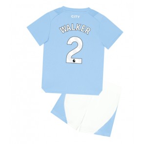 Manchester City Kyle Walker #2 Hemmaställ Barn 2023-24 Kortärmad (+ Korta byxor)
